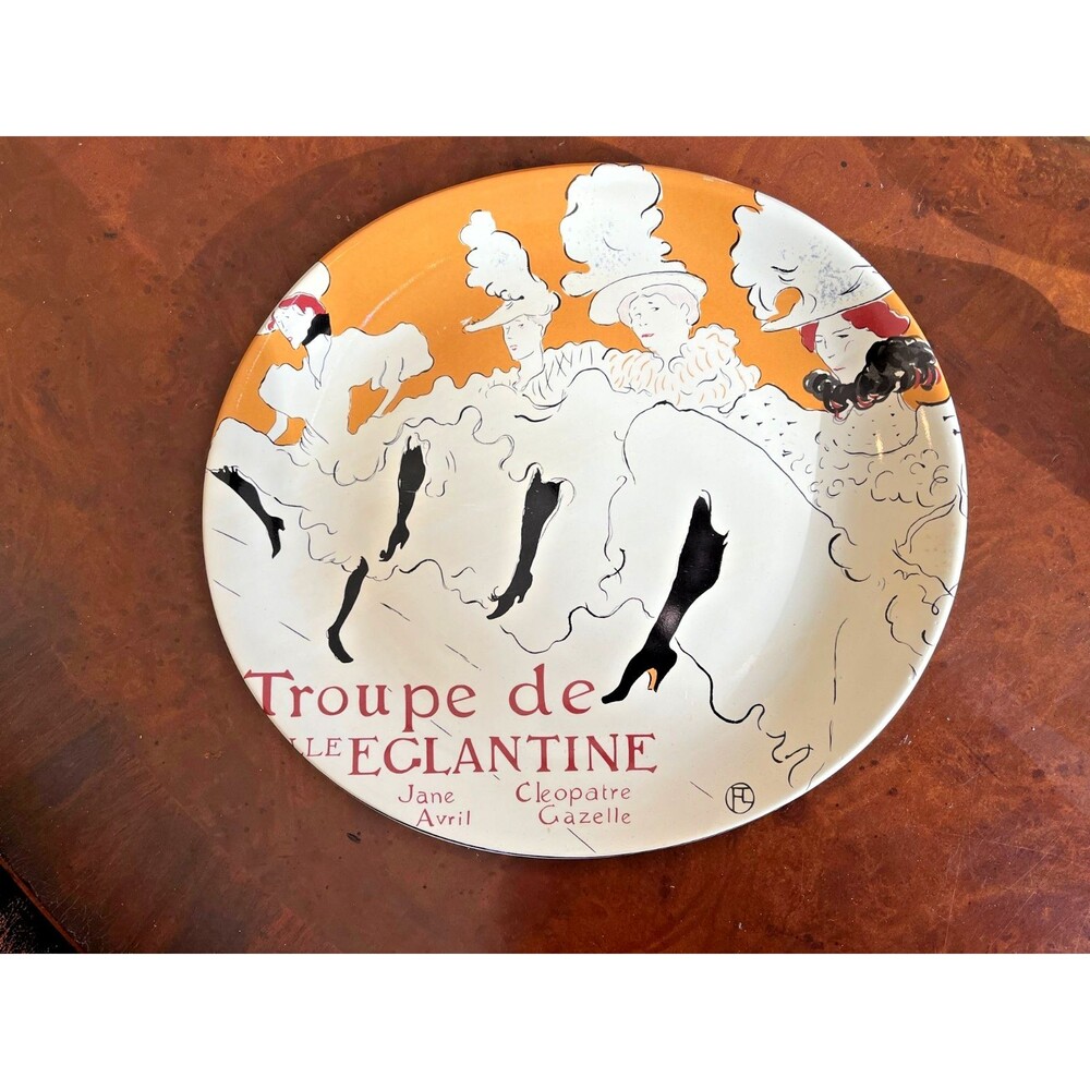 SANGO Cabaret Dinner Plates Cancan Dancers Stoneware Oval 9 Plates available
